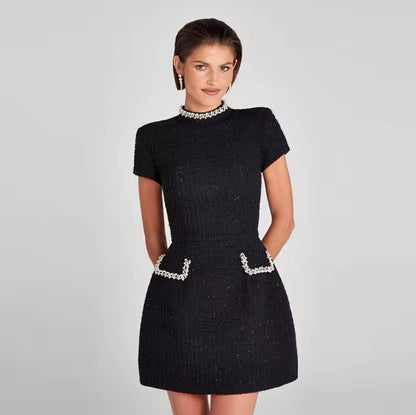 Elegant Women’s Mini Dress - Autumn O-Neck Design